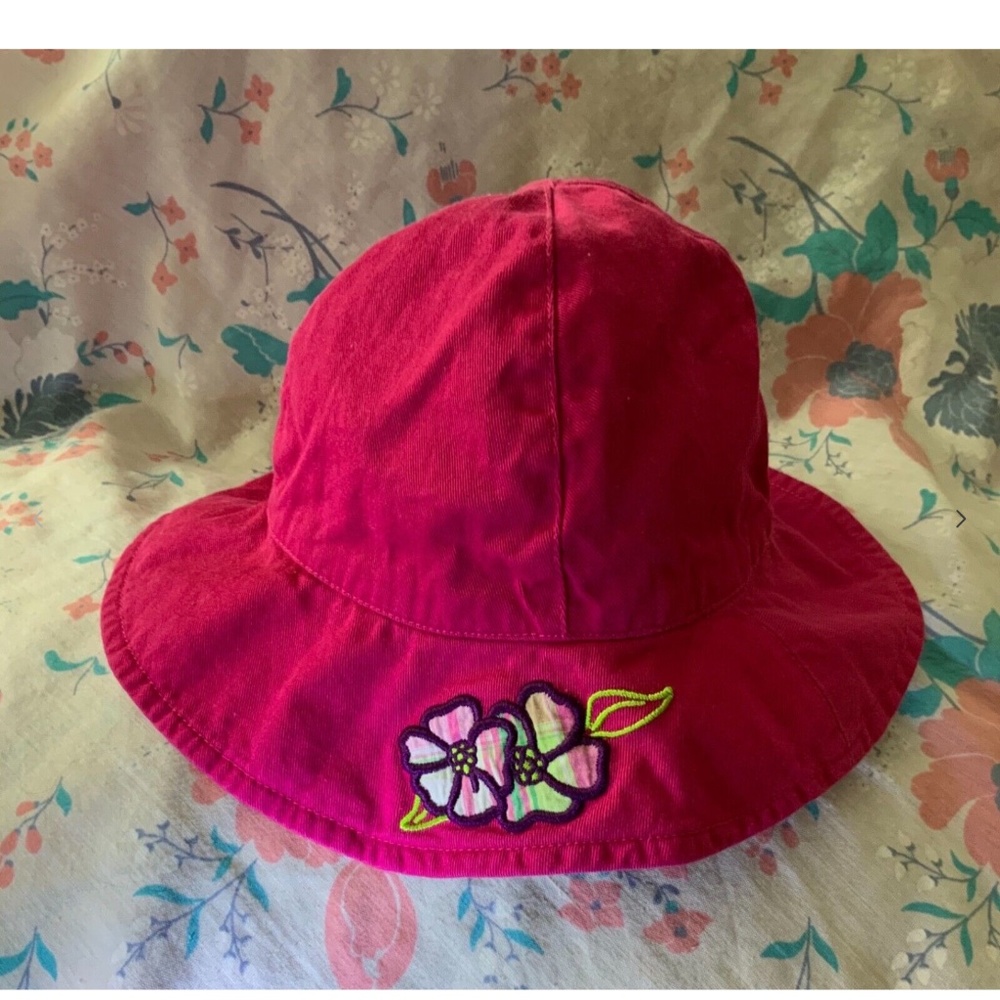 Baby  Girl Hawaiian Flower Sun Hat Plaid inside Tropical